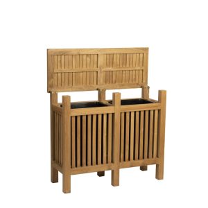 Double Teak Litter bin